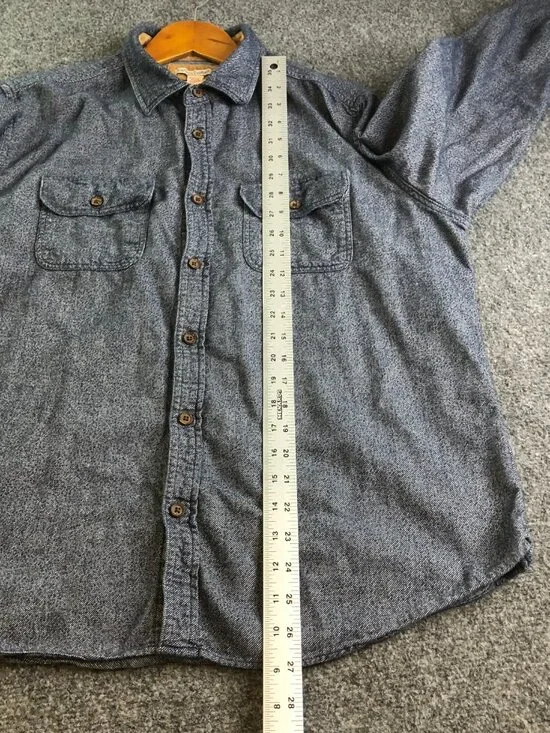 Carbon 2 Cobalt Shirt Mens Large Blue Cotton Yak Chest Flap Pockets Button - Picture 5 of 9